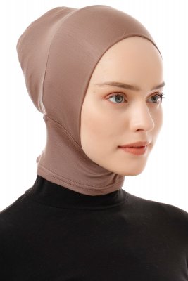 Elnara - Donker Taupe Plain Hijab Onderkapje