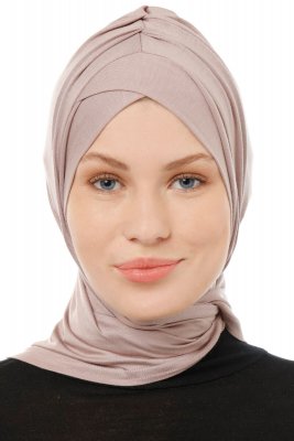 Isra Cross - Steen Grijs One-Piece Viscose Hijab
