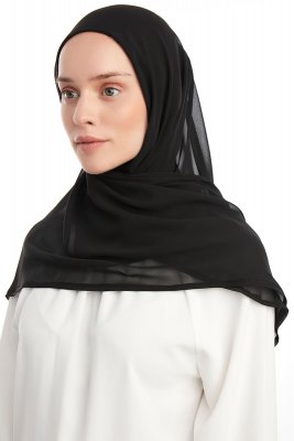 Eylem - Zwart One Piece Chiffon Hijab