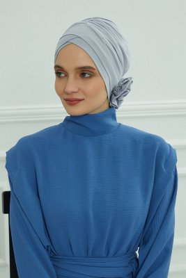 Elisabeth - Lichtgrijs Katoen Turban