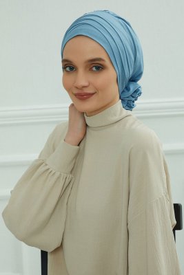 Monica - Sky Blue Katoen Turban