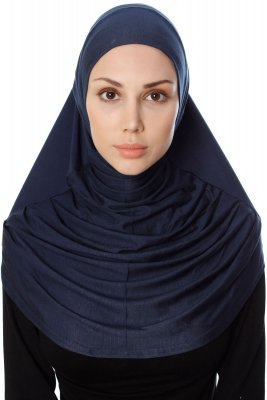 Ava - Marineblauw Al Amira One-Piece Hijab - Ecardin