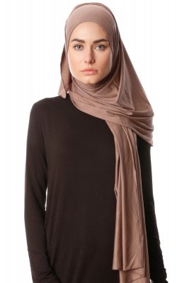 Melek - Donker Taupe Premium Jersey Hijab - Ecardin
