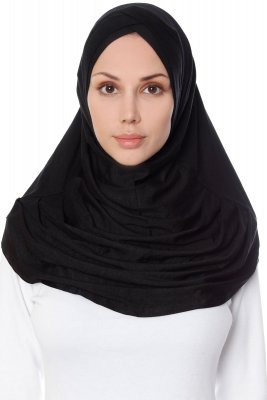 Mia - Svart Al Amira One-Piece Hijab - Ecardin
