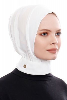 Narin - Wit Praktisch One Piece Crepe Hijab