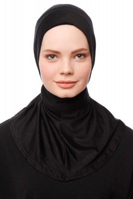 Zeliha - Zwart Praktisch Viscose Hijab