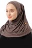 Esma - Donker Taupe Amira Hijab - Firdevs