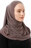 Esma - Donker Taupe Amira Hijab - Firdevs
