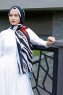 Emel - Marineblauw & Rood Gevormde Hijab - Sal Evi