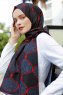 Tutku - Rood & Zwart Gevormde Hijab - Sal Evi