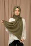 Yildiz - Olijfgroen Crepe Chiffon Hijab
