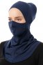 Damla - Marineblauw Ninja Hijab Masker Onderkapje