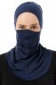 Damla - Marineblauw Ninja Hijab Masker Onderkapje