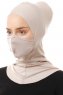 Damla - Licht Taupe Ninja Hijab Masker Onderkapje