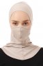 Damla - Licht Taupe Ninja Hijab Masker Onderkapje