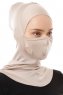 Damla - Licht Taupe Ninja Hijab Masker Onderkapje