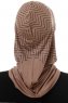 Silva Cross - Donker Taupe Al Amira One-Piece Hijab