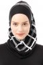 Ekose Plain - Zwart & Wit Al Amira One-Piece Hijab