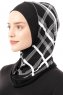 Ekose Plain - Zwart & Wit Al Amira One-Piece Hijab