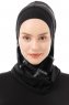 Ekose Plain - Zwart & Lichtgrijs Al Amira One-Piece Hijab