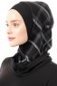 Ekose Plain - Zwart & Lichtgrijs Al Amira One-Piece Hijab