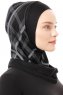Ekose Plain - Zwart & Lichtgrijs Al Amira One-Piece Hijab