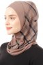 Ekose Plain - Donker Taupe Al Amira One-Piece Hijab