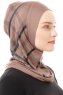 Ekose Plain - Donker Taupe Al Amira One-Piece Hijab