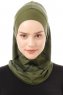 Ekose Plain - Khaki Al Amira One-Piece Hijab