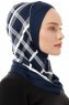 Ekose Cross - Marineblauw Al Amira One-Piece Hijab