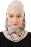 Ekose Cross - Licht Taupe Al Amira One-Piece Hijab