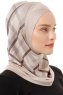 Ekose Cross - Licht Taupe Al Amira One-Piece Hijab