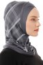 Ekose Cross - Donker Grijs Al Amira One-Piece Hijab