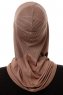 Wind Plain - Donker Taupe Al Amira One-Piece Hijab