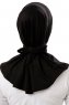 Sportif Plain - Zwart & Gold Praktisch Viscose Hijab