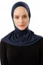 Sportif Plain - Marineblauw Praktisch Viscose Hijab