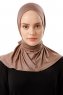 Sportif Plain - Donker Taupe Praktisch Viscose Hijab