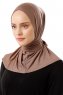 Sportif Plain - Donker Taupe Praktisch Viscose Hijab
