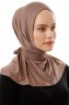 Sportif Plain - Donker Taupe Praktisch Viscose Hijab