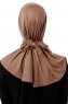 Sportif Plain - Donker Taupe Praktisch Viscose Hijab