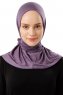 Sportif Plain - Donkerpaars Praktisch Viscose Hijab