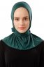 Sportif Plain - Donkergroen Praktisch Viscose Hijab