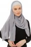 Alara Plain - Donker Grijs One Piece Chiffon Hijab