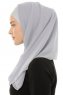 Alara Plain - Lichtgrijs One Piece Chiffon Hijab