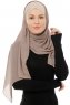 Alara Cross - Licht Taupe One Piece Chiffon Hijab
