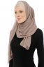 Alara Cross - Licht Taupe One Piece Chiffon Hijab