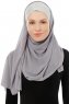 Alara Cross - Donker Grijs One Piece Chiffon Hijab