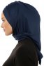 Isra Plain - Marineblauw One-Piece Viscose Hijab