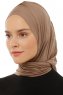 Isra Plain - Donker Taupe One-Piece Viscose Hijab