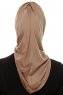 Isra Plain - Donker Taupe One-Piece Viscose Hijab